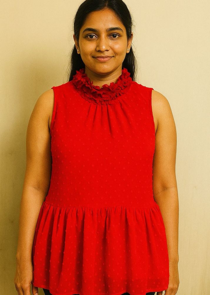 Red Ruffled Top