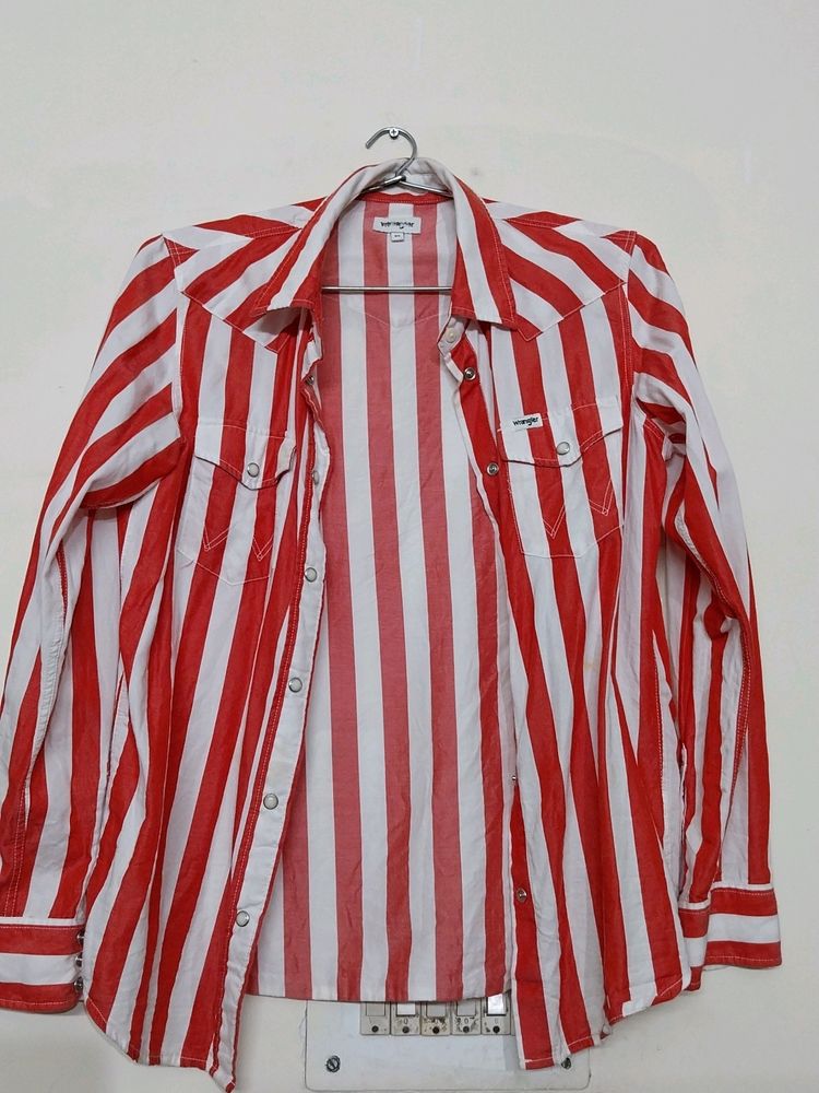 Candy Cane Striped Full Sleeve Wrangler Shirt.