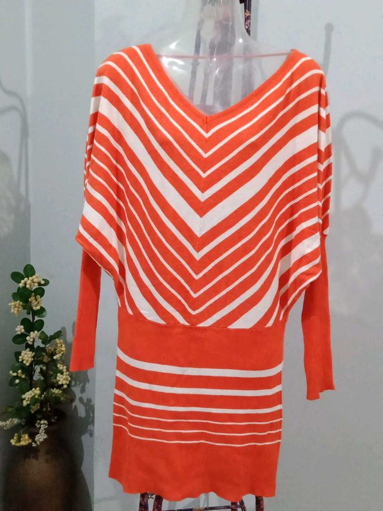 Orange And Cream Dress