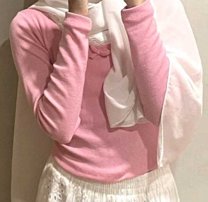Pink Couquette Long Sleeve Top