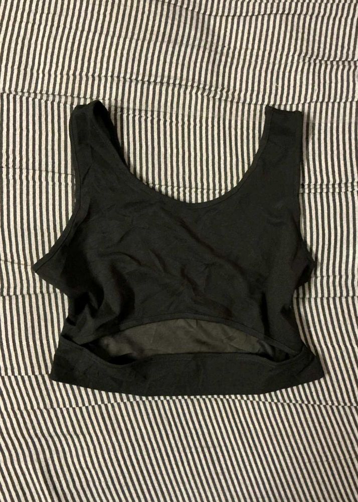 Black Cutout Tank Top
