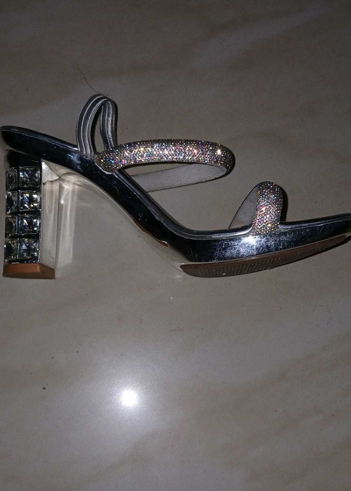Sparkly Silver Heels