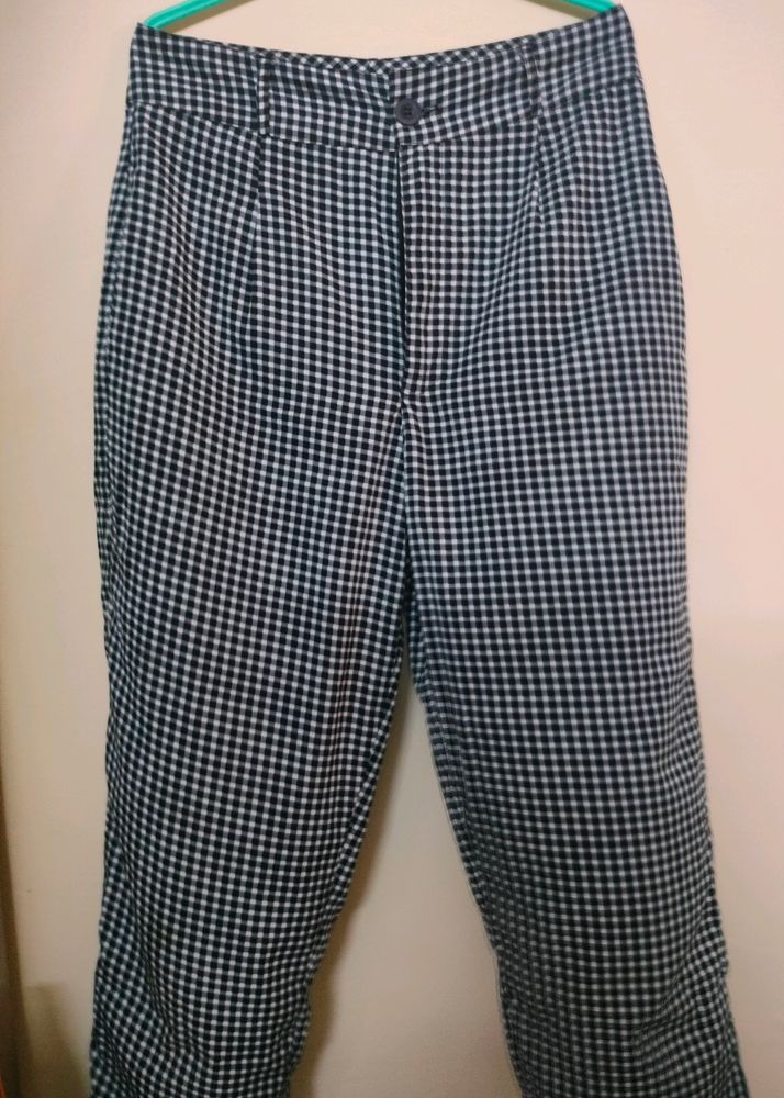 Regular Fit Checked Trousers