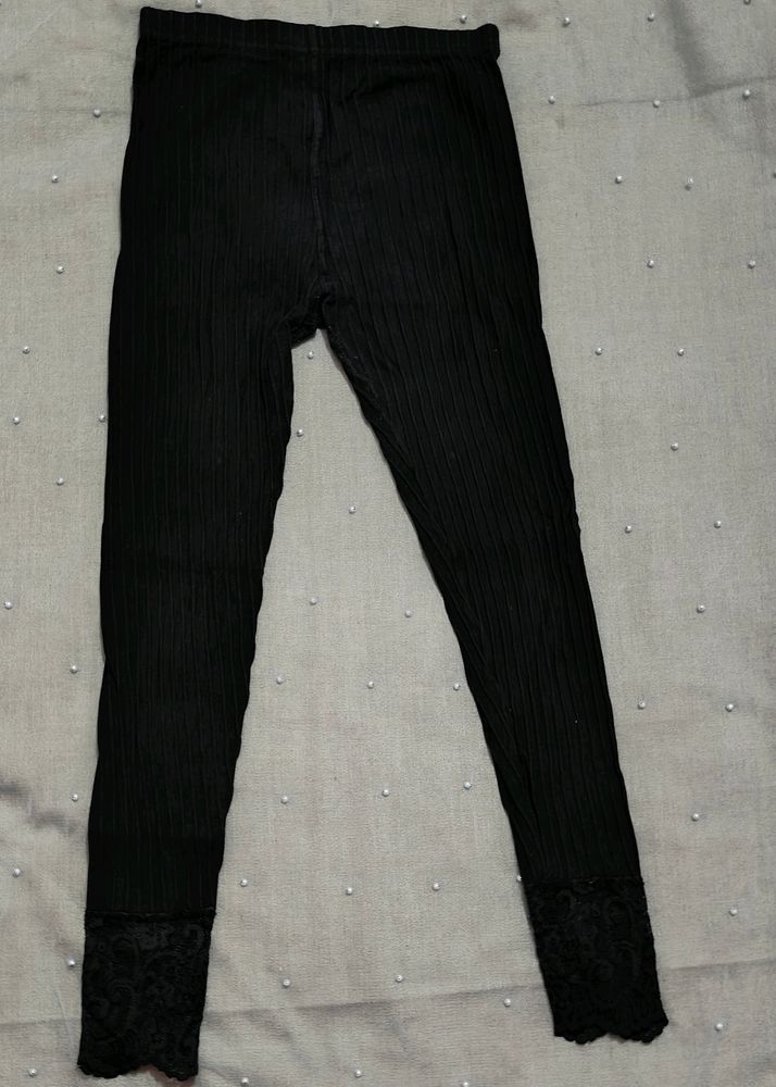 Black Leggings With Lace