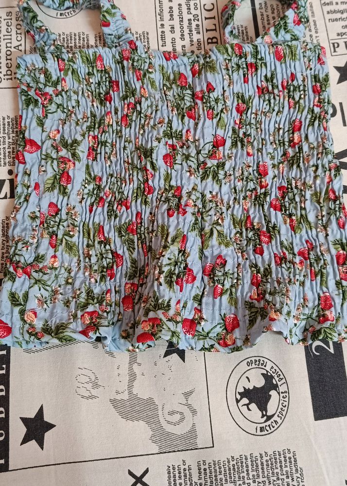 Floral Crop Top With Free 🎁 Gift
