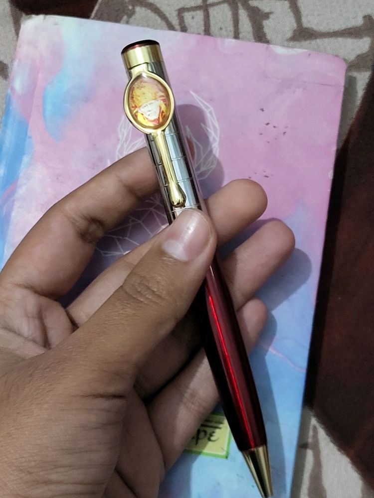 Blue Ballponit Pen With Sai baba photo