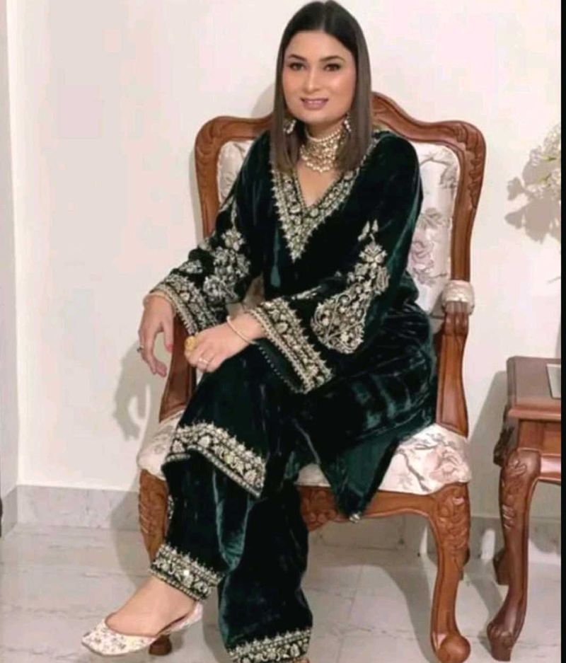 Velvet Kurta Set