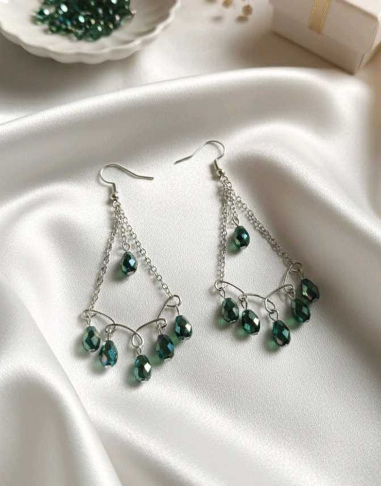 y2k Emerald Cascade Earrings