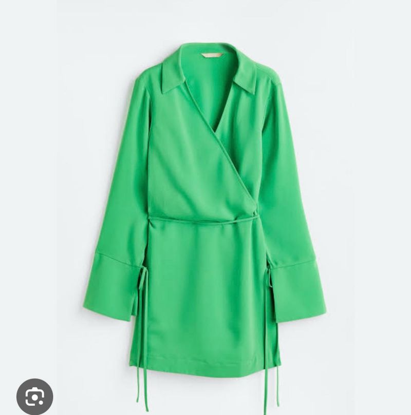 H&amp;m Green Wrap Dress