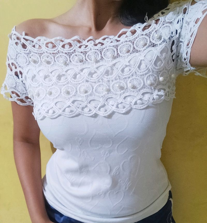 Pearl Off shoulder Women&#39;s Top
