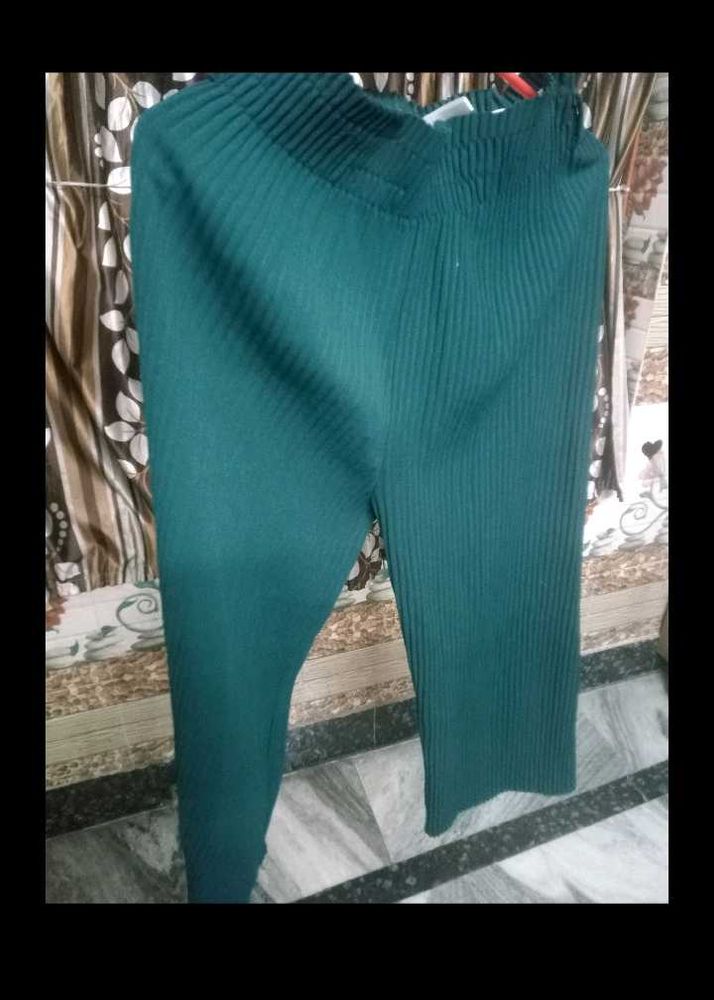 Green Ribbed Pants