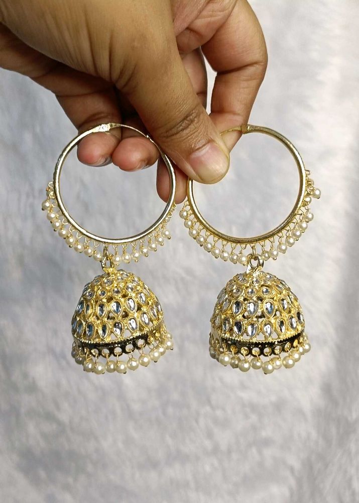 Party Wear Earrings Gold Colour
