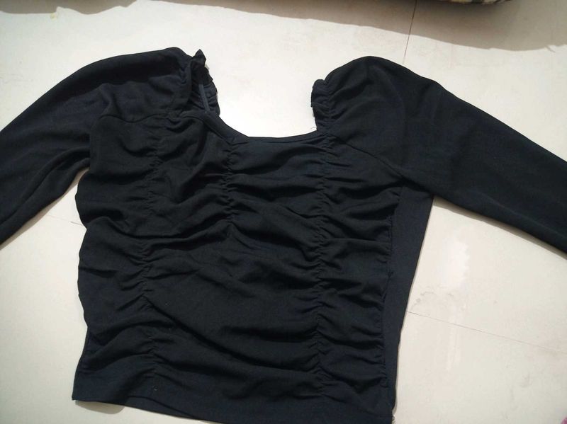 Chic Black Long Sleeve Top