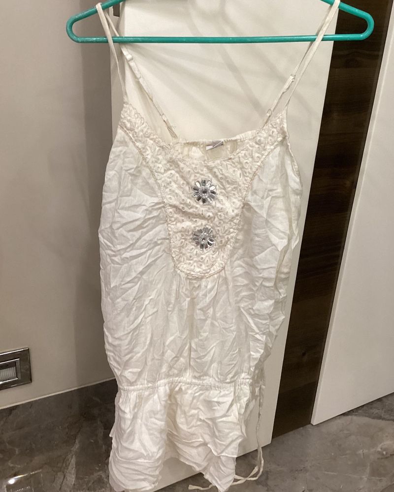 White Embroidered Top