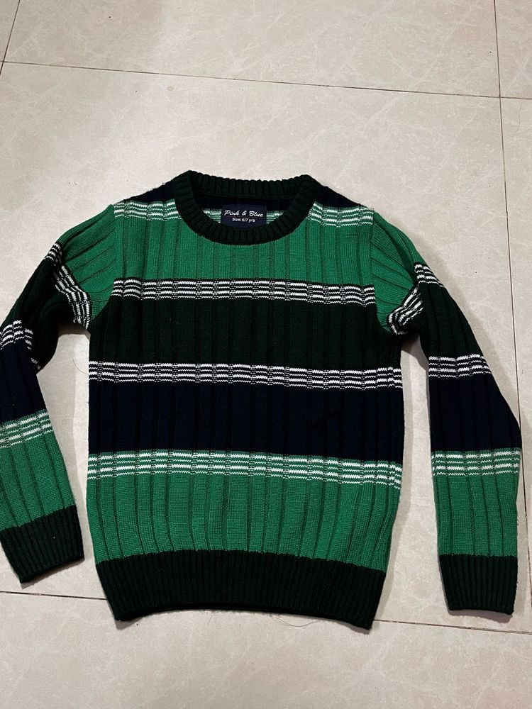 Striped Green Knit Sweater