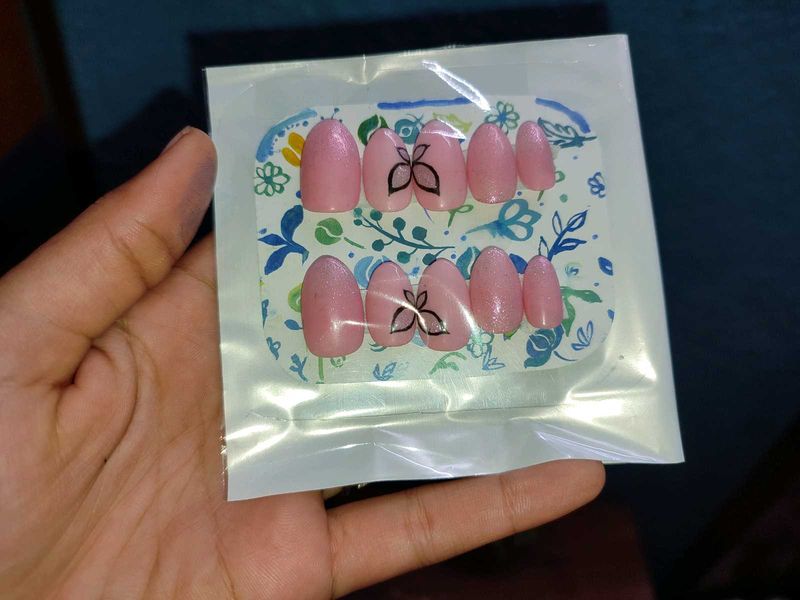 Pink Butterfly Press-On Nails( My Own Brand)