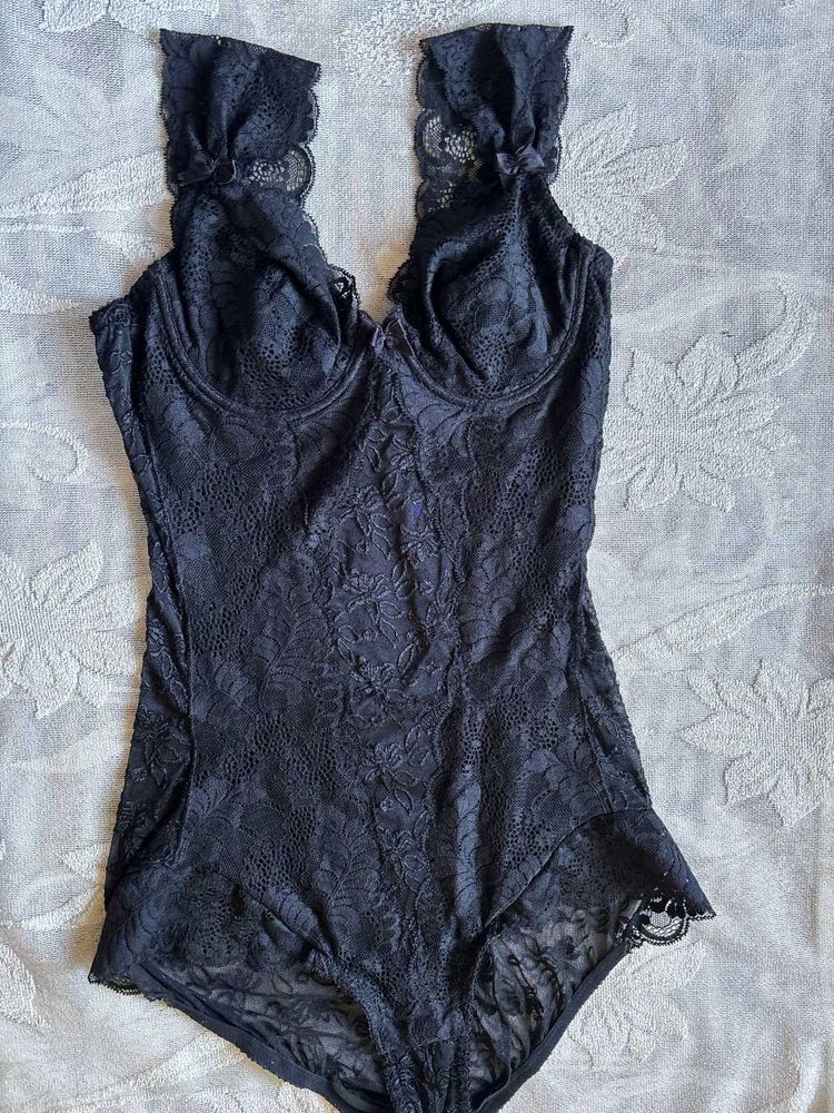 Black Lace Shaping Bodysuit