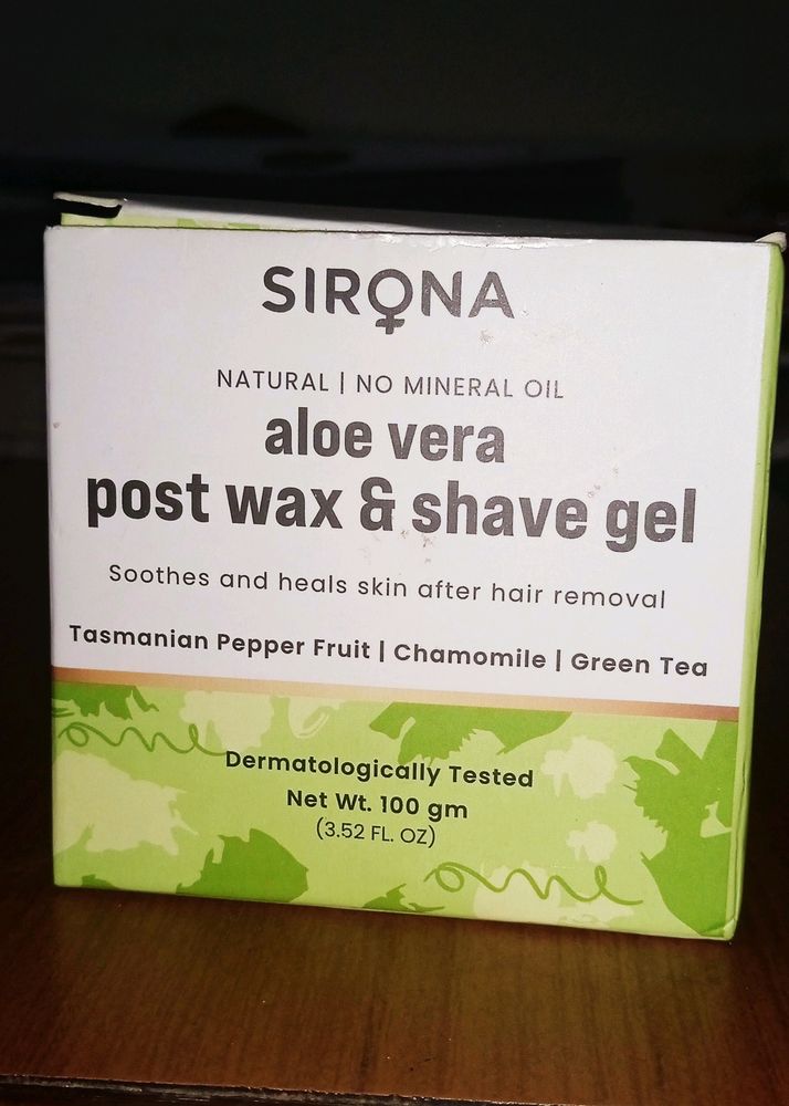 Sirona , Aloevera Post Wax And Shave Gel , Dermatologically Tested