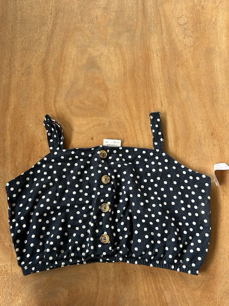 Cotton Polka Dot Croptop