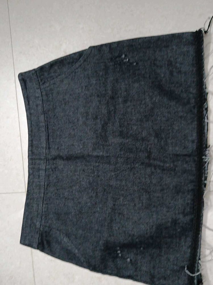 Denim Black Skirt