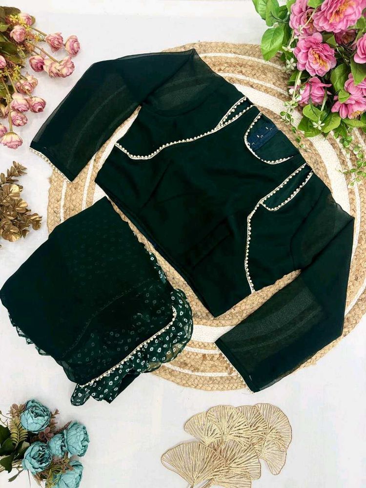 Green Pre-Draped Frilled Saree Design Launch*