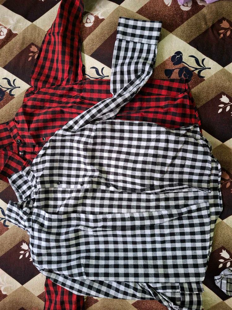 Combo- White And Red Striped Shirts