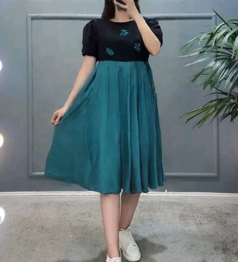 Teal and Black Dress
