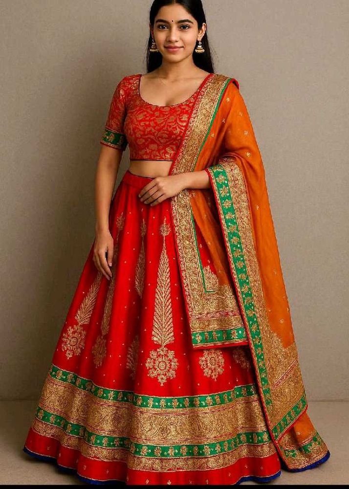 red colour lehenga