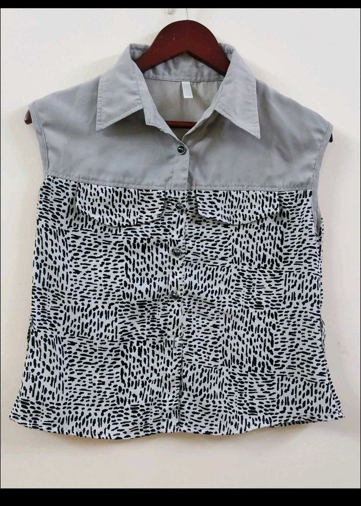 Sleeveless Animal Print Top