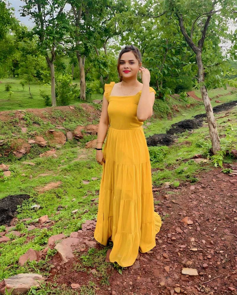 Maxi Yellow Full Leangth Sleeveless Dress