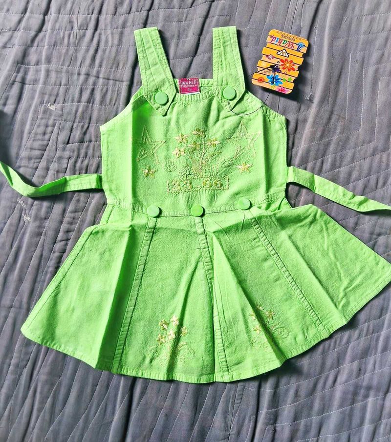 Lime Green Embroidered Jumper Dress