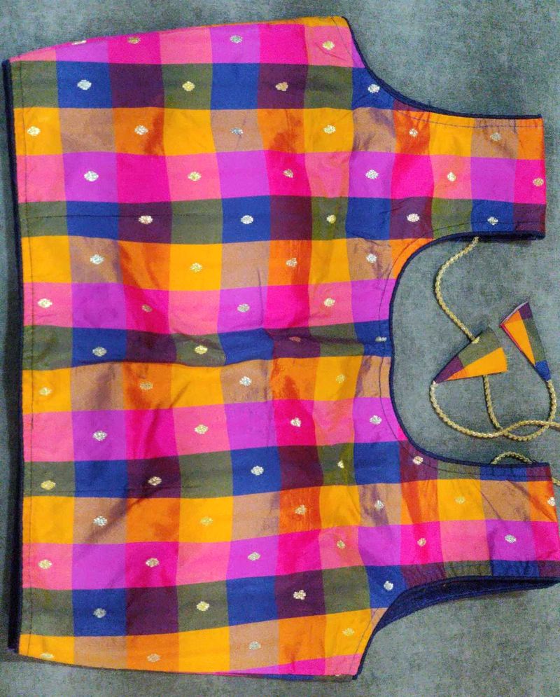 Multicolour Silk Saree Blouse