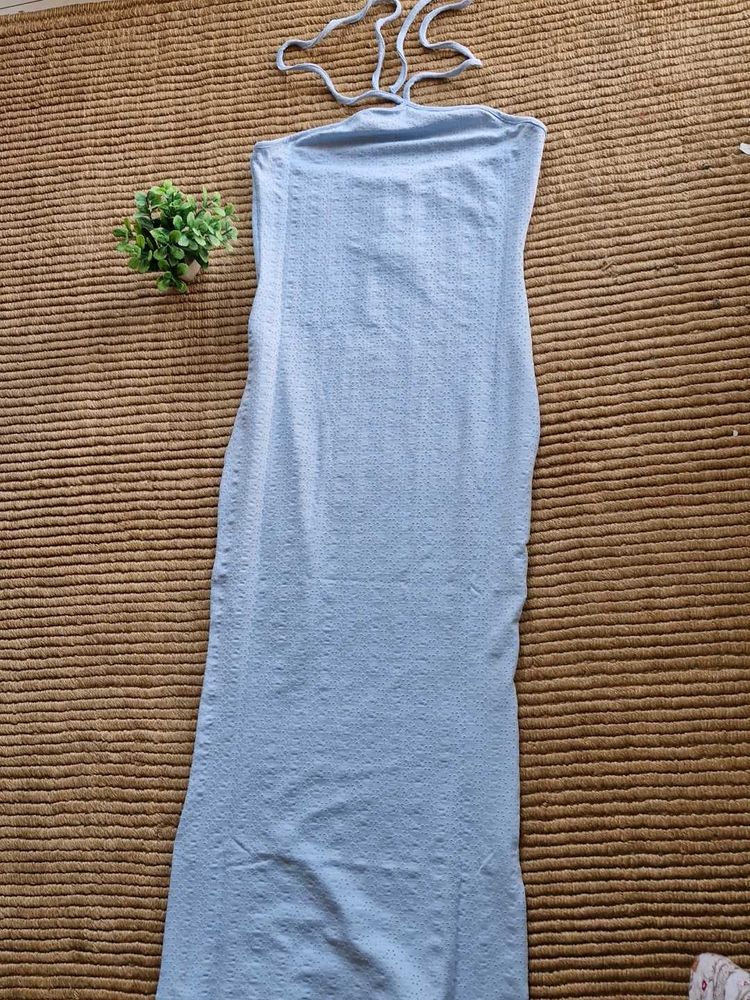 Light Blue Halter Dress
