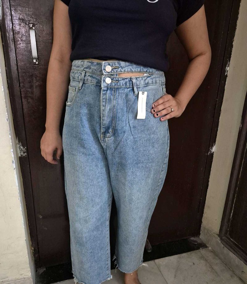 Trendy Blue Straight Jeans For Women