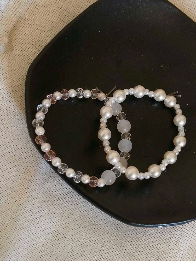 Pearl And Crystal Stones Bracelets