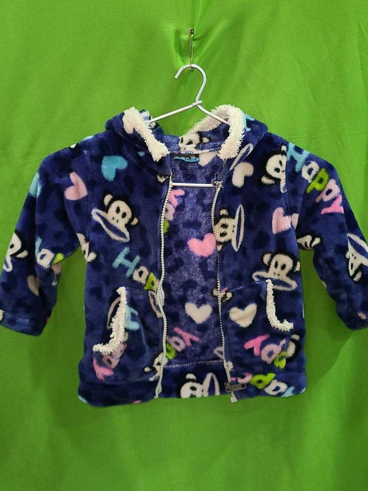 Cute Kids Fuzzy Zip-Up