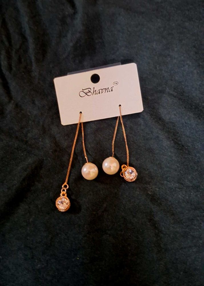 Pearl &amp; Crystal Drop Earrings