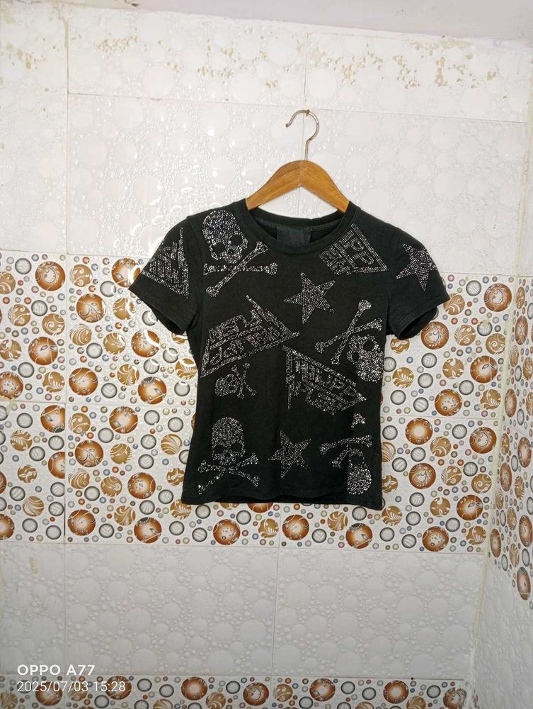 Skull Print Black T-Shirt