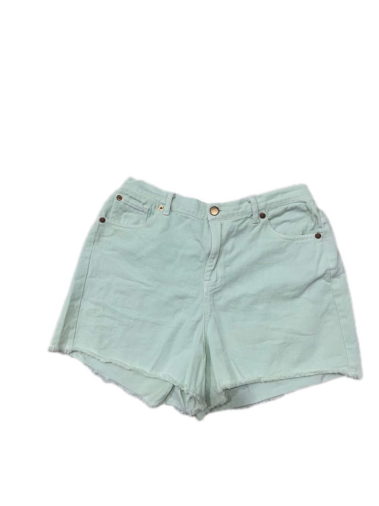 Mint Denim Cut-off Shorts