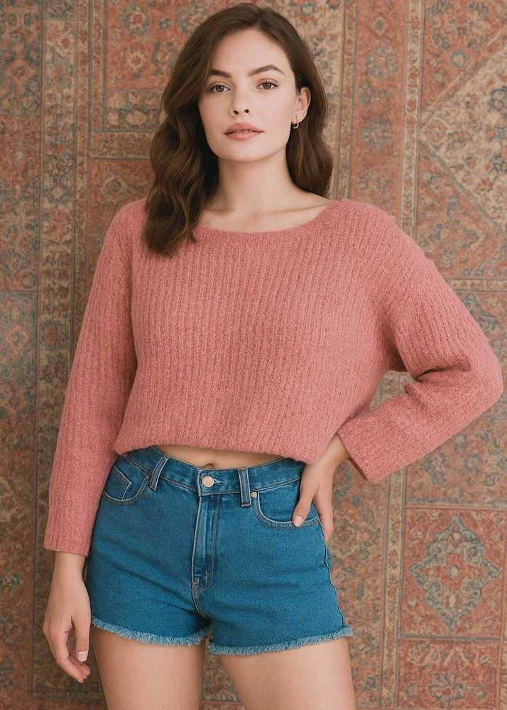 🎁Buy2 Get2 Free Oversized Crop Sweater D