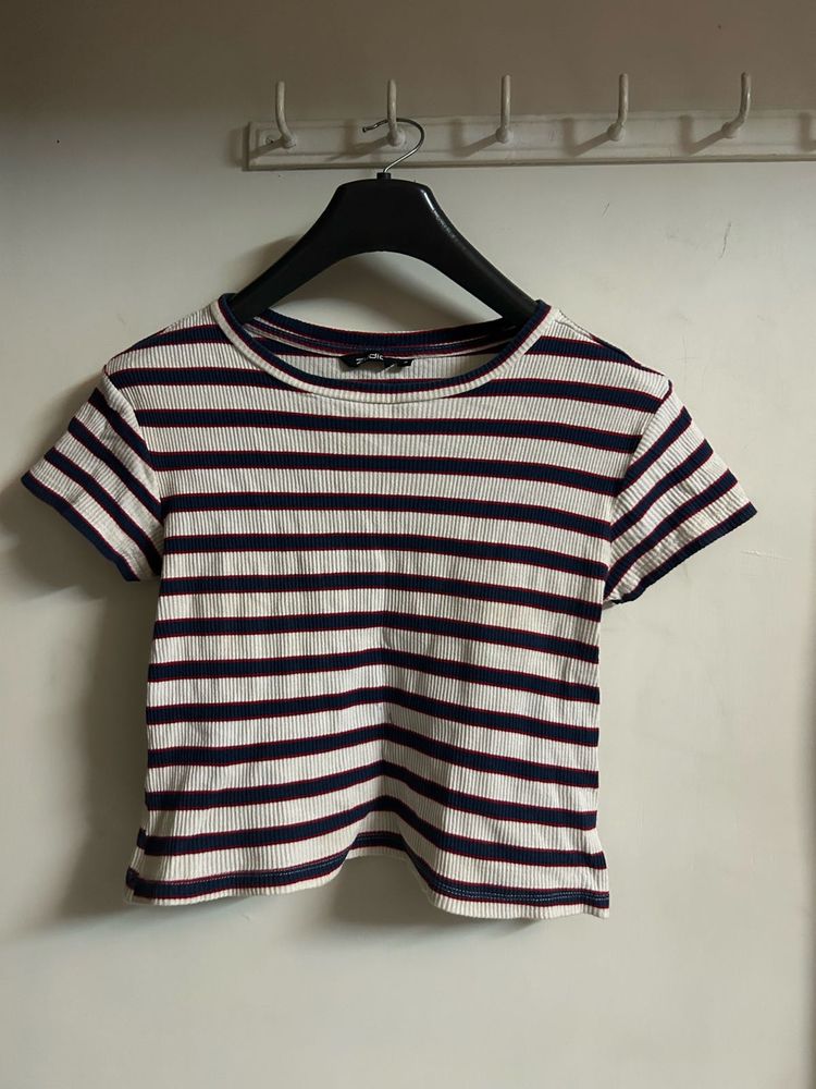 Striped Ribbed T-Shirt
