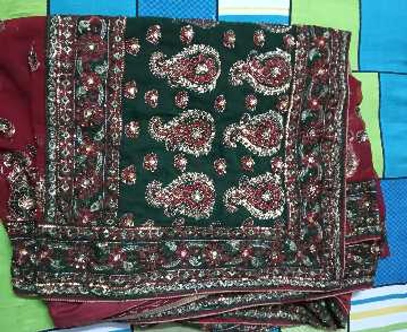 Handmade Heavy Embroidered Saree.