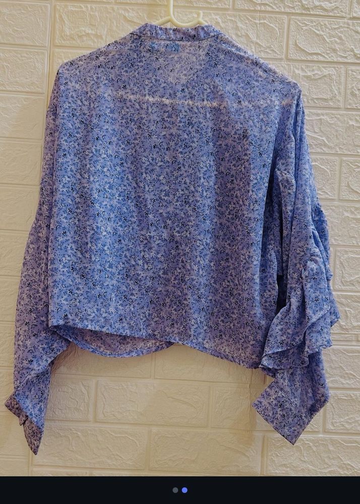 Floral Ruffle Sleeve Top