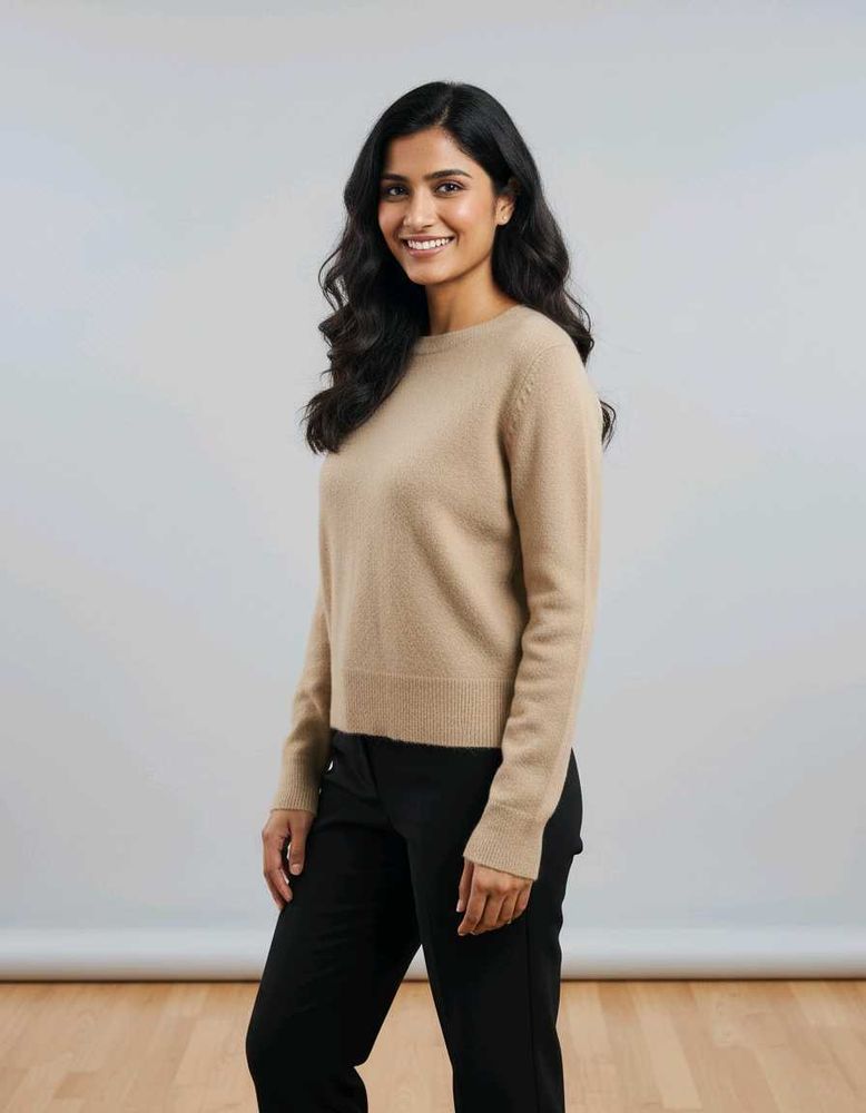 Women’s Beige Knit Sweater – Soft Winter Essential