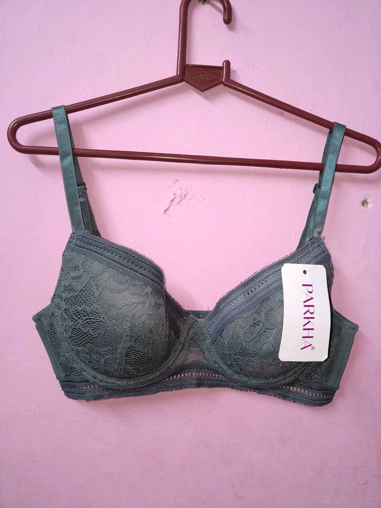 New with tag Parkha Gray Lace Bra