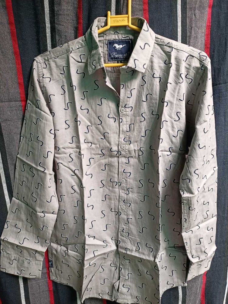 Patterned Long Sleeve Shirt Men