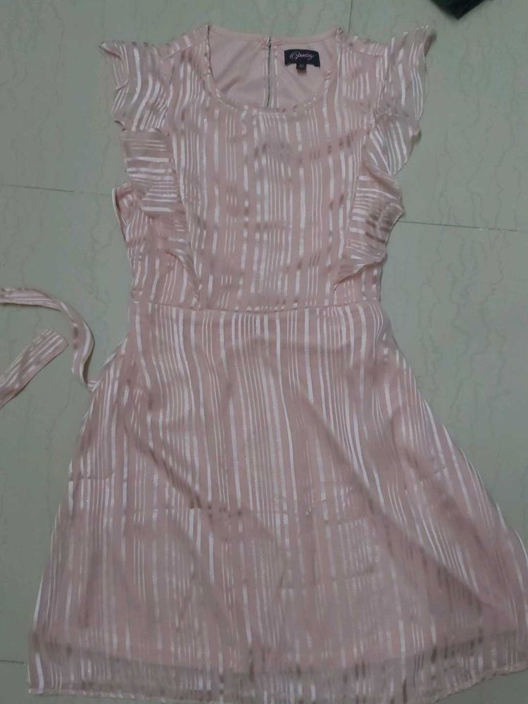 Elegant Pink Striped Dress