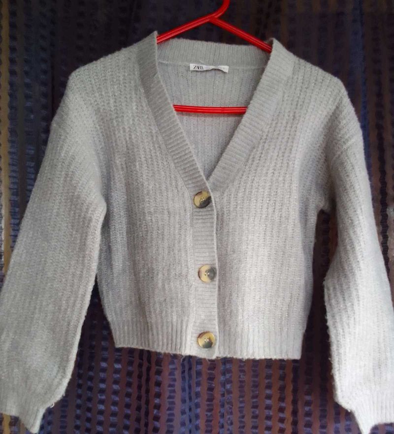 Zara Grey Knit Cardigan