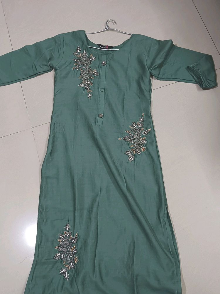 Light Olive Green Coloured Kurti .