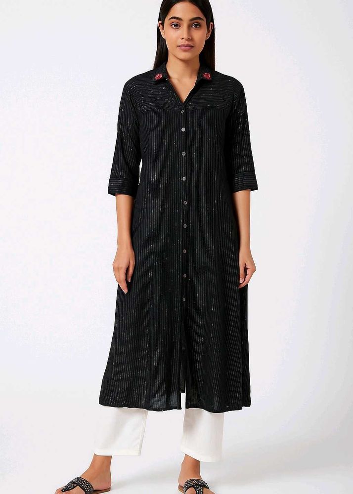 Silver And Black Kurta, Elegant Comfortable